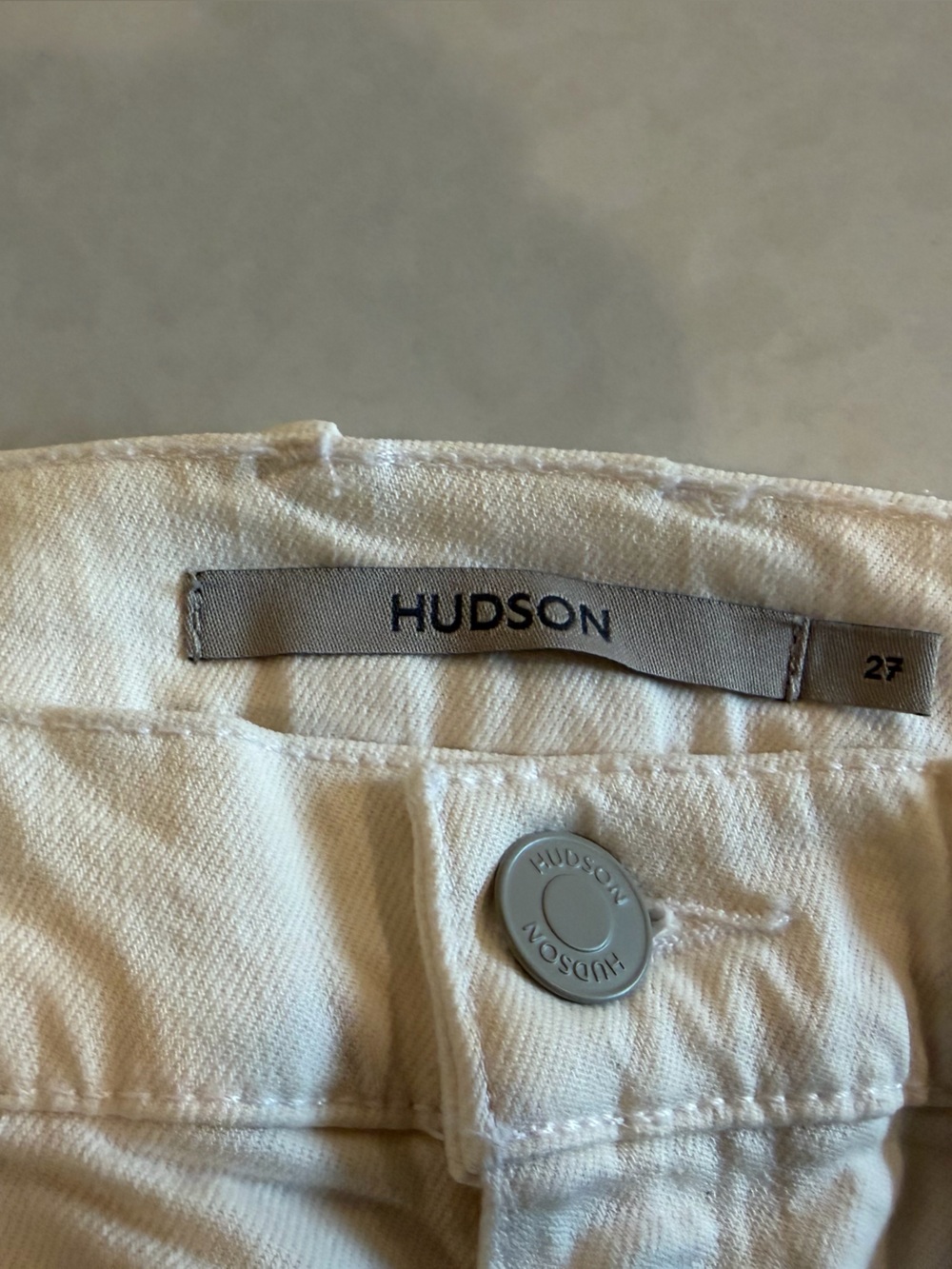 Hudson  Harlow distressed denim jeans off white ECRU 27
